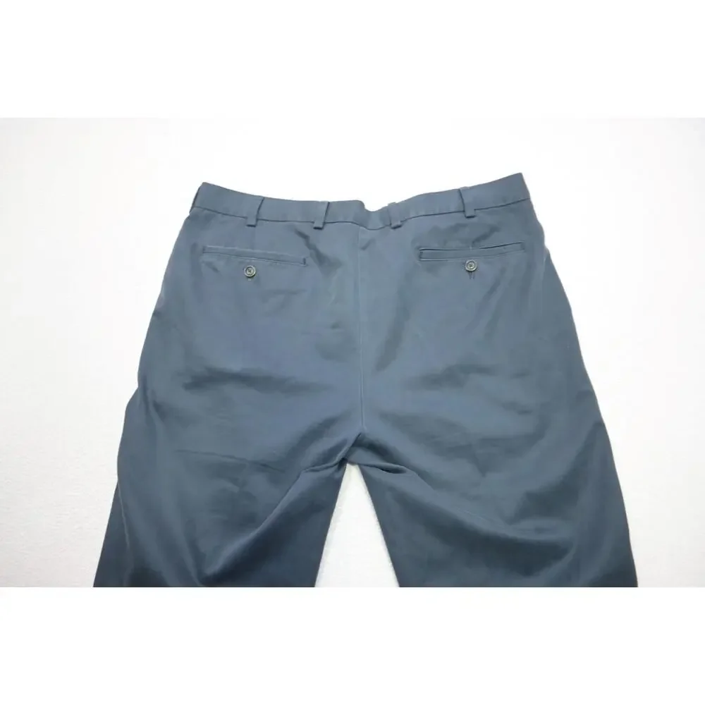 Brooks Brothers‎ Milano Chino Khaki Pants Flat Gray Casual Mens Sz 36 x 30